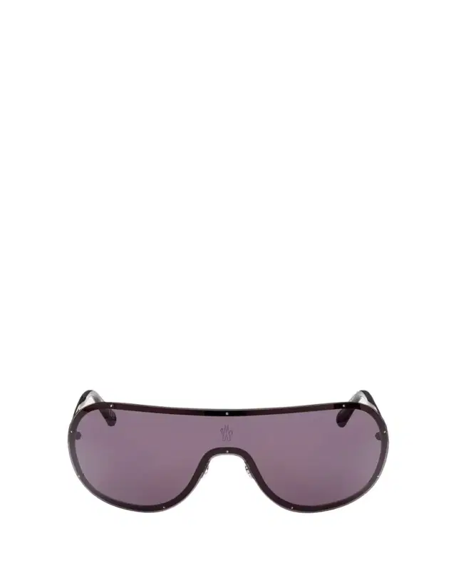 Gunmetal Logo Metal Alloy Shield Sunglasses