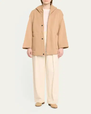 FAZ Ruby Hooded Top Coat with Drawcord Waist | Thumbnail 2