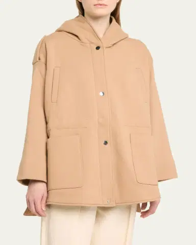 FAZ Ruby Hooded Top Coat with Drawcord Waist | Thumbnail 4