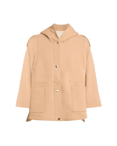 FAZ Ruby Hooded Top Coat with Drawcord Waist | Thumbnail 1