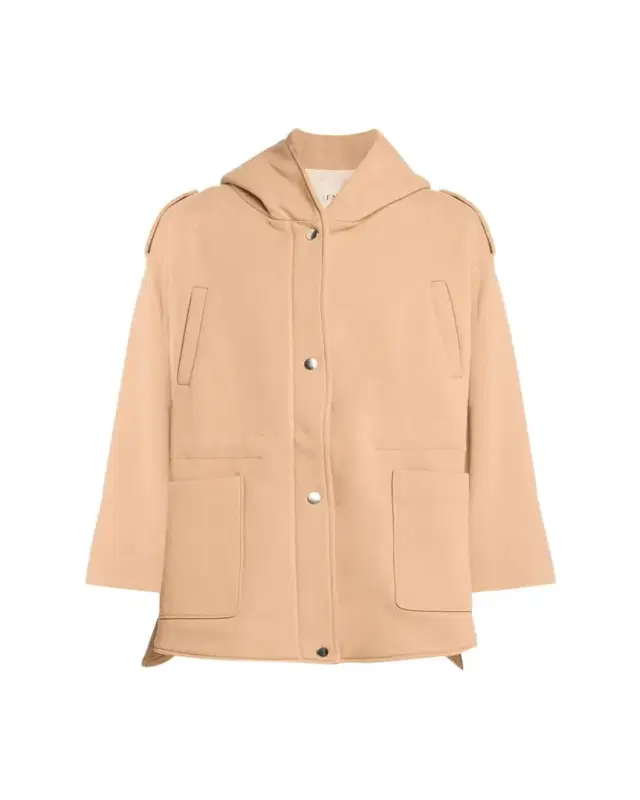 FAZ Ruby Hooded Top Coat with Drawcord Waist