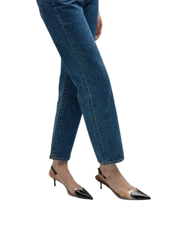ALAÏA Coeur Plexi Heart-Toe Slingback Pumps