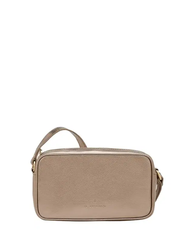 Oliveta Metallic Leather Camera Crossbody Bag