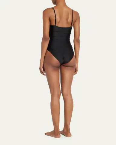 Simkhai Laine Draped Satin Underwire One-Piece Swimsuit | Thumbnail 3