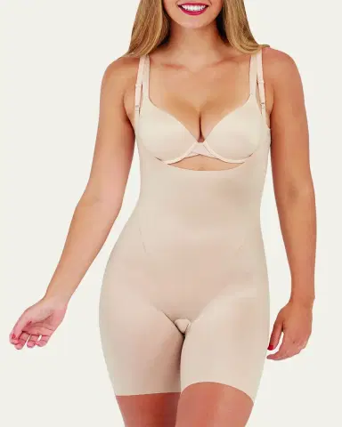 Spanx SPANXshape Invisible Open-Bust Mid-Thigh Bodysuit | Thumbnail 2