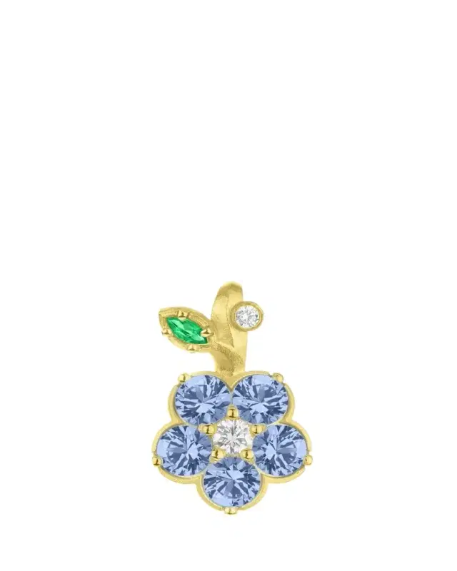 Wild Child Charm with Diamonds, Blue Sapphires and Tsavorite