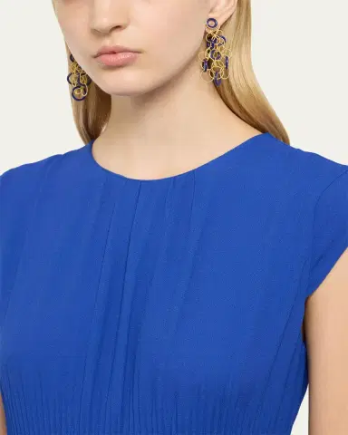 Buccellati Hawaii Color 18K Yellow Gold Lapis Lazuli Earrings, 7cm | Thumbnail 2