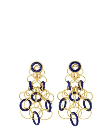 Buccellati Hawaii Color 18K Yellow Gold Lapis Lazuli Earrings, 7cm | Thumbnail 1