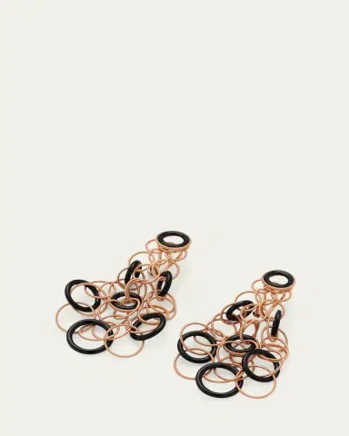 Buccellati Hawaii 18K Rose Gold & Onyx Pendant Earrings, 7cm | Thumbnail 3 Buccellati Hawaii 18K Rose Gold & Onyx Pendant Earrings, 7cm | Thumbnail 3