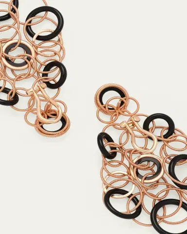 Buccellati Hawaii 18K Rose Gold & Onyx Pendant Earrings, 7cm | Thumbnail 4 Buccellati Hawaii 18K Rose Gold & Onyx Pendant Earrings, 7cm | Thumbnail 4