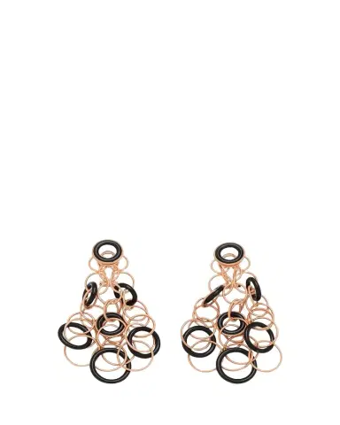 Buccellati Hawaii 18K Rose Gold & Onyx Pendant Earrings, 7cm | Thumbnail 1 Buccellati Hawaii 18K Rose Gold & Onyx Pendant Earrings, 7cm | Thumbnail 1