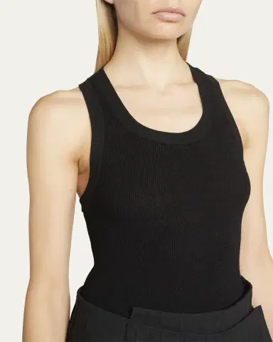 Proenza Schouler Matte Viscose Ribbed Knit Tank Top | Thumbnail 5