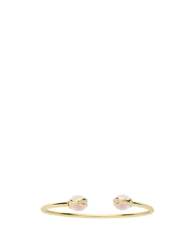 L. Klein Prisma 18k Gold Bangle Bracelet with Rose Quartz | Thumbnail 1