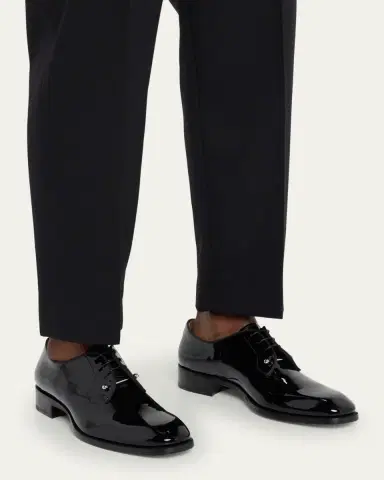 Christian Louboutin Men's Chambeliss Patent Leather Derby Shoes | Thumbnail 2 Christian Louboutin Men's Chambeliss Patent Leather Derby Shoes | Thumbnail 2