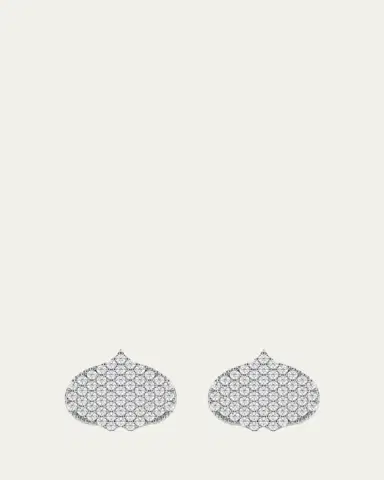 KAMAL Eye Adore Stud Earrings in Gold and White Diamonds, 12mm | Thumbnail 2