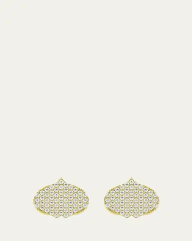 KAMAL Eye Adore Stud Earrings in Gold and White Diamonds, 12mm | Thumbnail 3