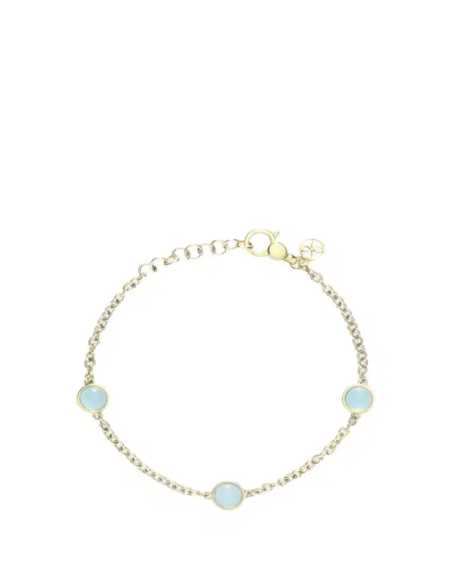 L. Klein 18k Gold Bubbles Aquamarine Chain Bracelet