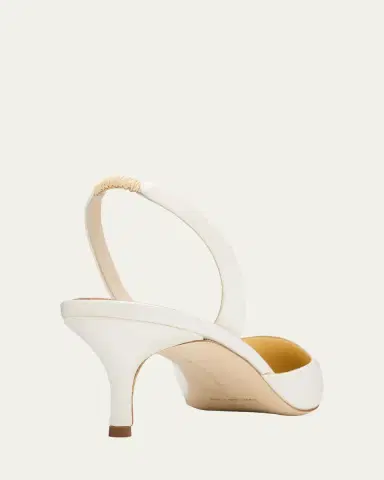 Manolo Blahnik Carolyne Kitten-Heel Halter Pumps | Thumbnail 14