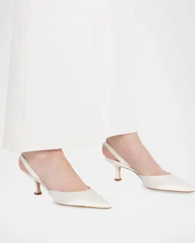 Manolo Blahnik Carolyne Kitten-Heel Halter Pumps | Thumbnail 6