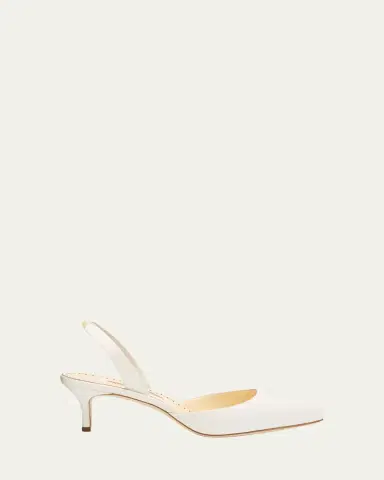 Manolo Blahnik Carolyne Kitten-Heel Halter Pumps | Thumbnail 10