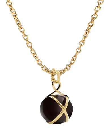 L. Klein Prisma 18k Gold & Black Agate Large Pendant Luxe Chain Necklace | Thumbnail 1