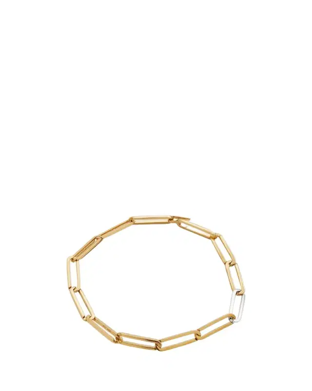 KINRADEN Men's 18K Yellow Gold Inhaling Him Chain Bracelet, L