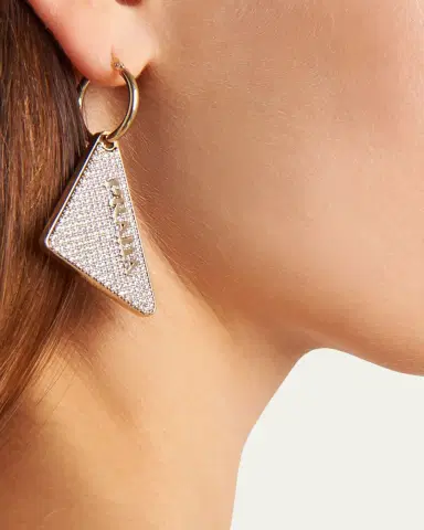 Prada Crystal Logo Symbole Left Earring | Thumbnail 2 Prada Crystal Logo Symbole Left Earring | Thumbnail 2