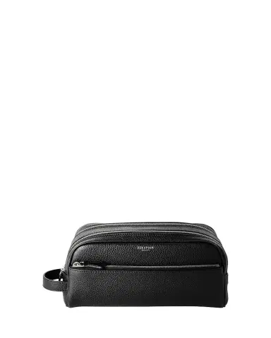 Serapian Men's Cachemire Leather Double-Zip Toiletry Case | Thumbnail 1