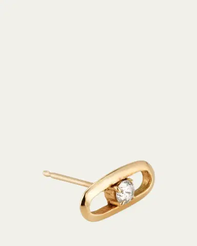 Lizzie Mandler Fine Jewelry 18K Yellow Gold Prong-Set Diamond Link Stud Single Earring | Thumbnail 3 Lizzie Mandler Fine Jewelry 18K Yellow Gold Prong-Set Diamond Link Stud Single Earring | Thumbnail 3