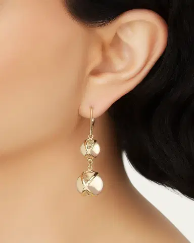 L. Klein 18k Gold Prisma Crystal Quartz Drop Earrings | Thumbnail 2