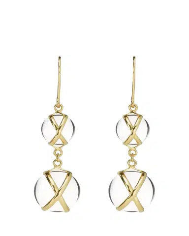 L. Klein 18k Gold Prisma Crystal Quartz Drop Earrings | Thumbnail 1