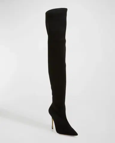 Manolo Blahnik Paschalarehi Suede Over-The-Knee Boots | Thumbnail 3