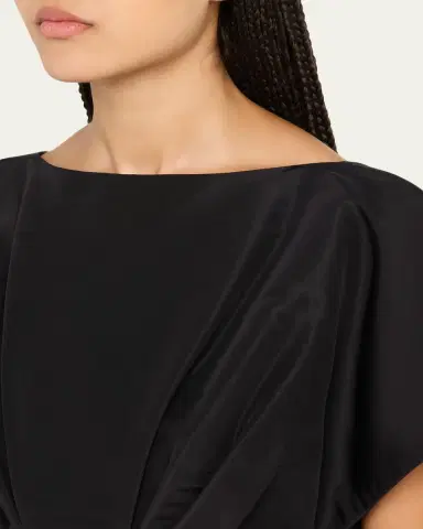 Carolina Herrera Silk Column Gown with Fan Bodice | Thumbnail 5