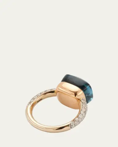 Pomellato Nudo Classic 18k Gold Ring with London Blue Topaz and Diamonds | Thumbnail 4 Pomellato Nudo Classic 18k Gold Ring with London Blue Topaz and Diamonds | Thumbnail 4