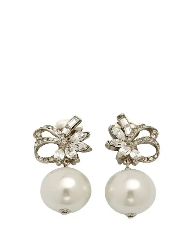 Ben-Amun 24k Gold Electroplated Silver Crystal Cluster Clip-On Earrings