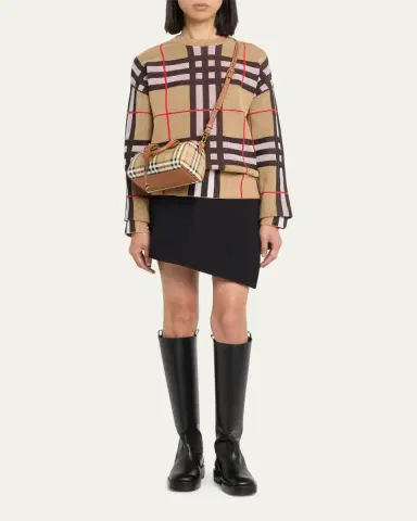 Burberry Check Small Bowling Top-Handle Bag | Thumbnail 13 Burberry Check Small Bowling Top-Handle Bag | Thumbnail 13