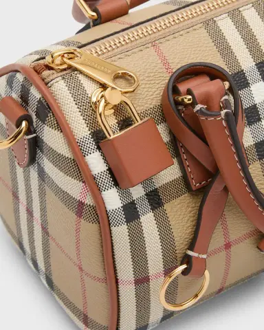 Burberry Check Small Bowling Top-Handle Bag | Thumbnail 4 Burberry Check Small Bowling Top-Handle Bag | Thumbnail 4
