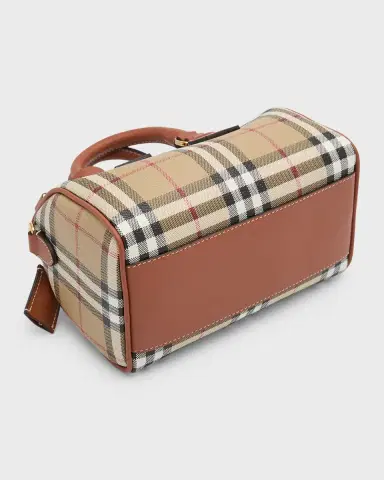 Burberry Check Small Bowling Top-Handle Bag | Thumbnail 8 Burberry Check Small Bowling Top-Handle Bag | Thumbnail 8