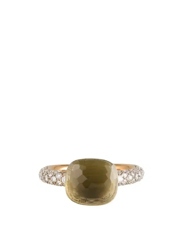 Nudo Classic Ring in Prasiolite and Diamonds