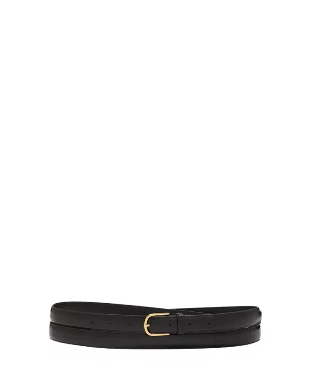 Black Slim Trouser Leather Belt