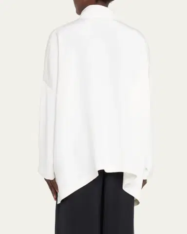 Eskandar Wide Longer Back Double Stand Collar Shirt (Mid Plus) | Thumbnail 3 Eskandar Wide Longer Back Double Stand Collar Shirt (Mid Plus) | Thumbnail 3