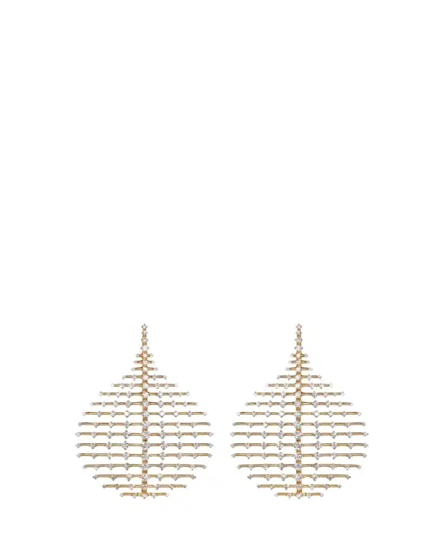Medium Disco Earrings in Yellow Gold and Diamonds
