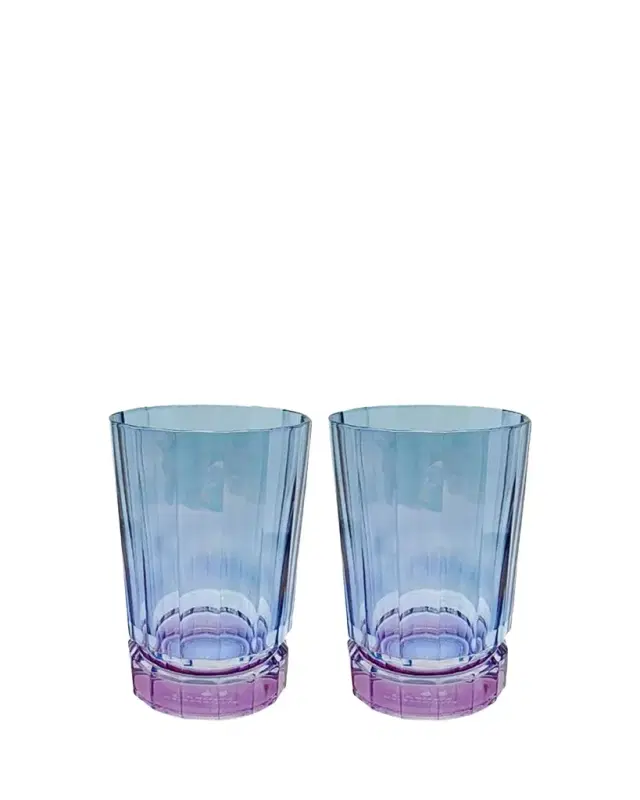 Blue Shaded Glass Tumblers, Set of 2