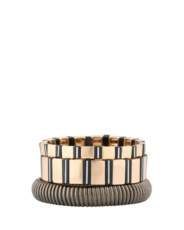 Ben-Amun The New York Stack Cobra Bracelets, Set of 3