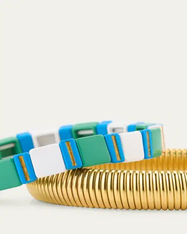 ben-amun The Capri Stack Cobra Bracelets, Set of 2 | Thumbnail 4 ben-amun The Capri Stack Cobra Bracelets, Set of 2 | Thumbnail 4