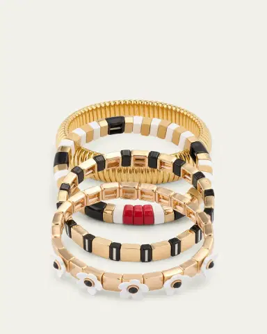 ben-amun The Paris Stack Cobra Bracelets, Set of 4 | Thumbnail 3 ben-amun The Paris Stack Cobra Bracelets, Set of 4 | Thumbnail 3