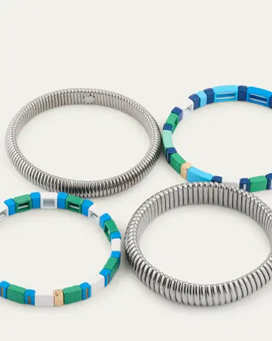 ben-amun The Mykonos Stack Cobra Bracelets, Set of 4 | Thumbnail 4
