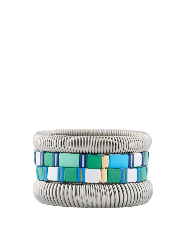 Ben-Amun The Mykonos Stack Cobra Bracelets, Set of 4
