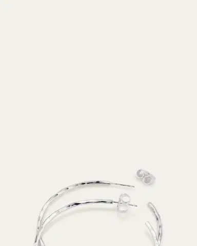 NEST Jewelry Silver Thin Hammered Earrings | Thumbnail 4