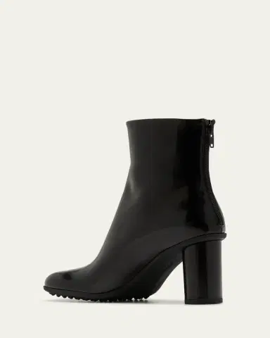 Bottega Veneta Atomic Leather Cylinder-Heel Ankle Booties | Thumbnail 4